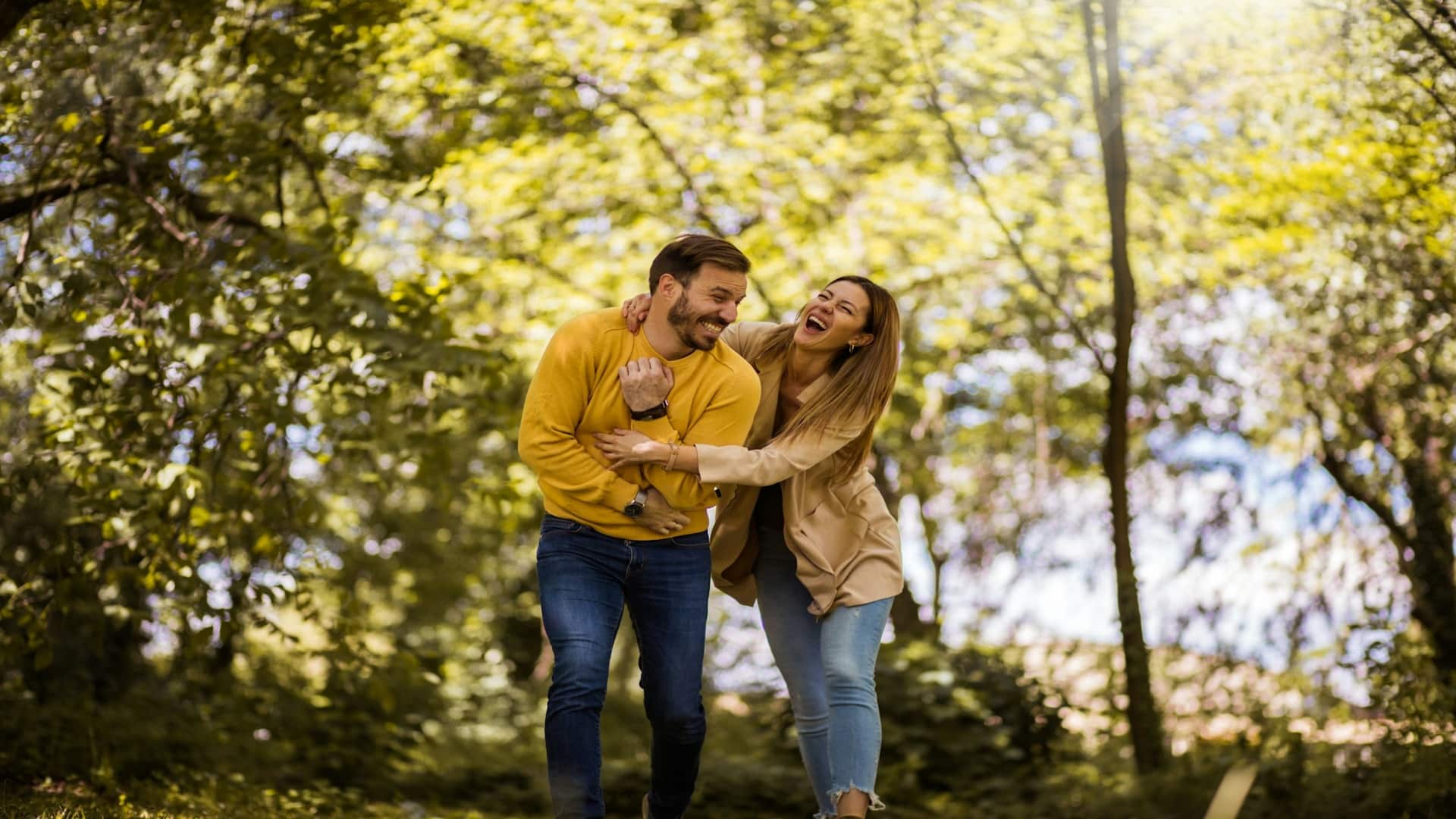 couple walking together confidently