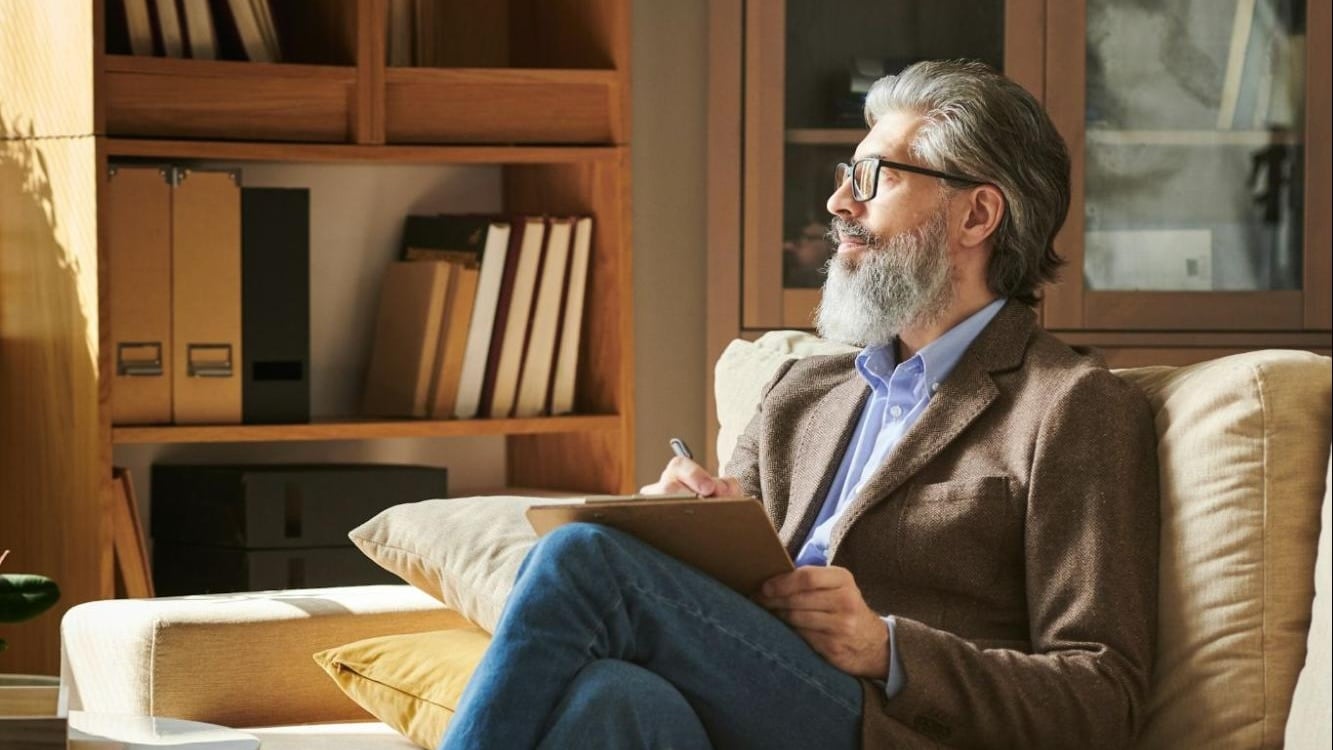 thoughtful man indoors