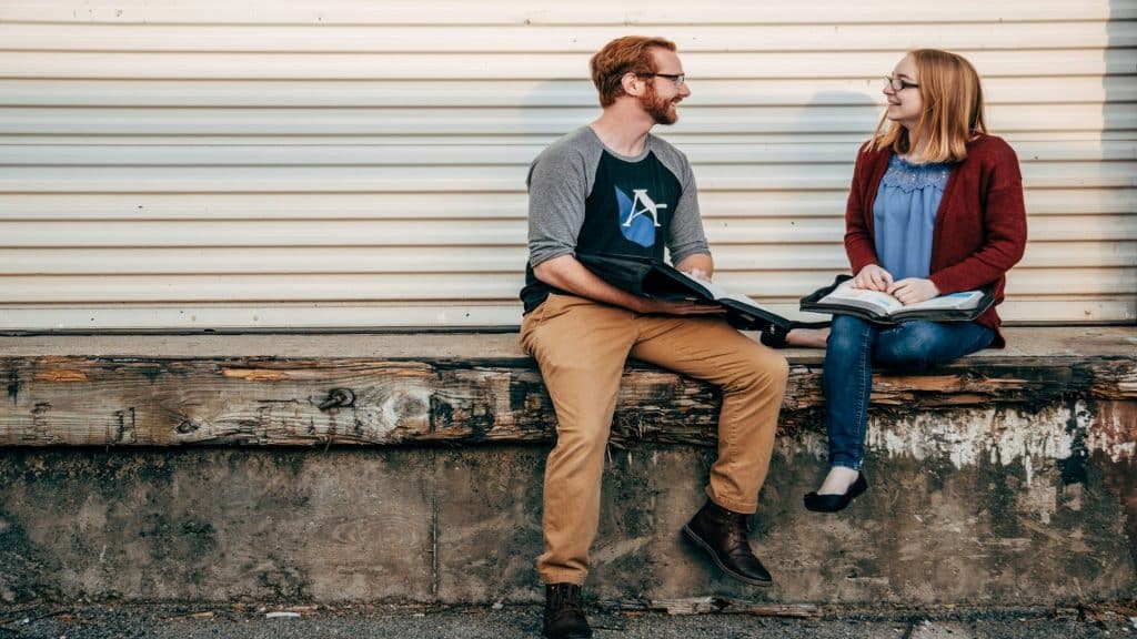 couple discussing meaningful topics