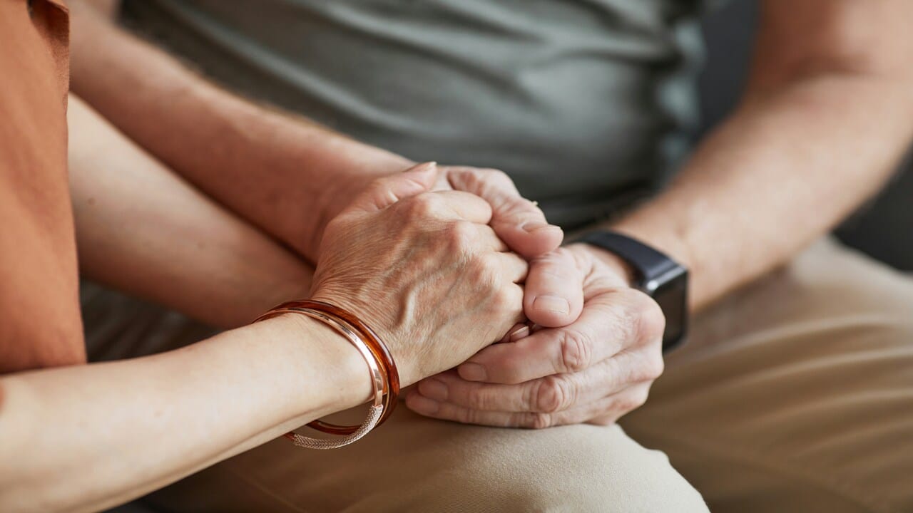 A couple supporting each other