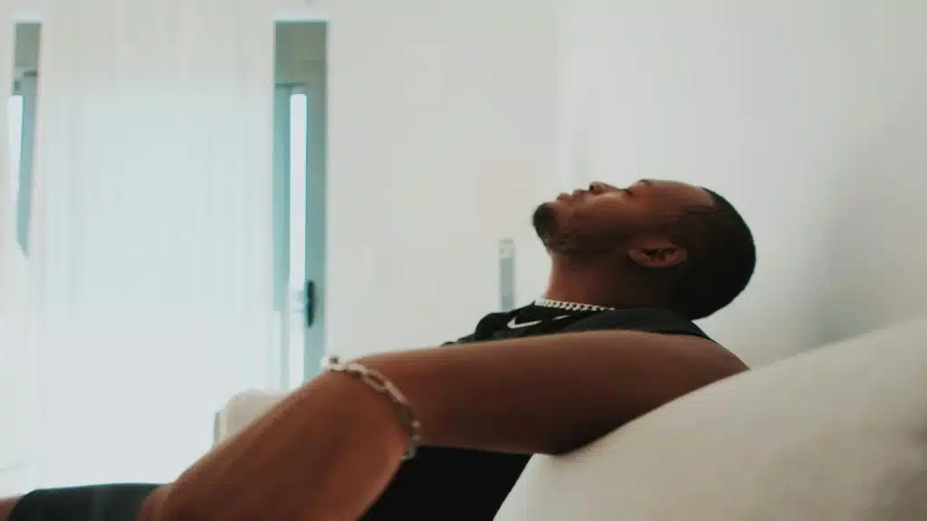 man resting quietly