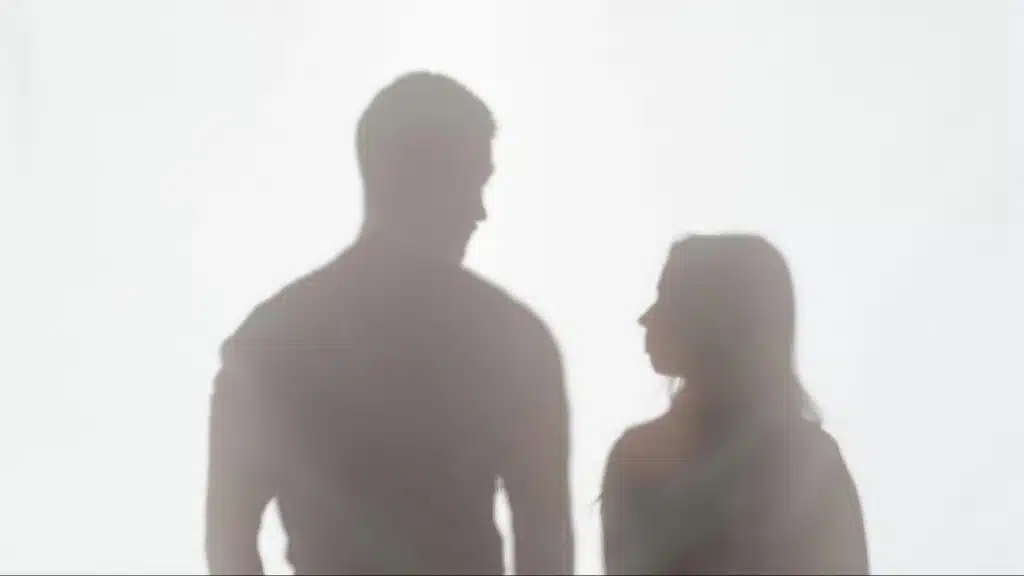 A shadow of a man and woman 