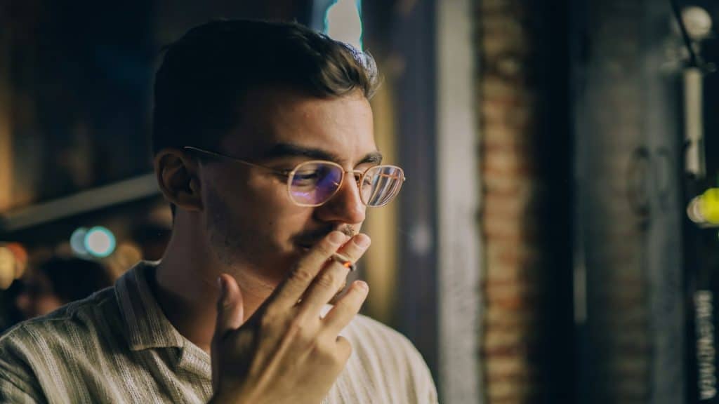 man showing quiet affection