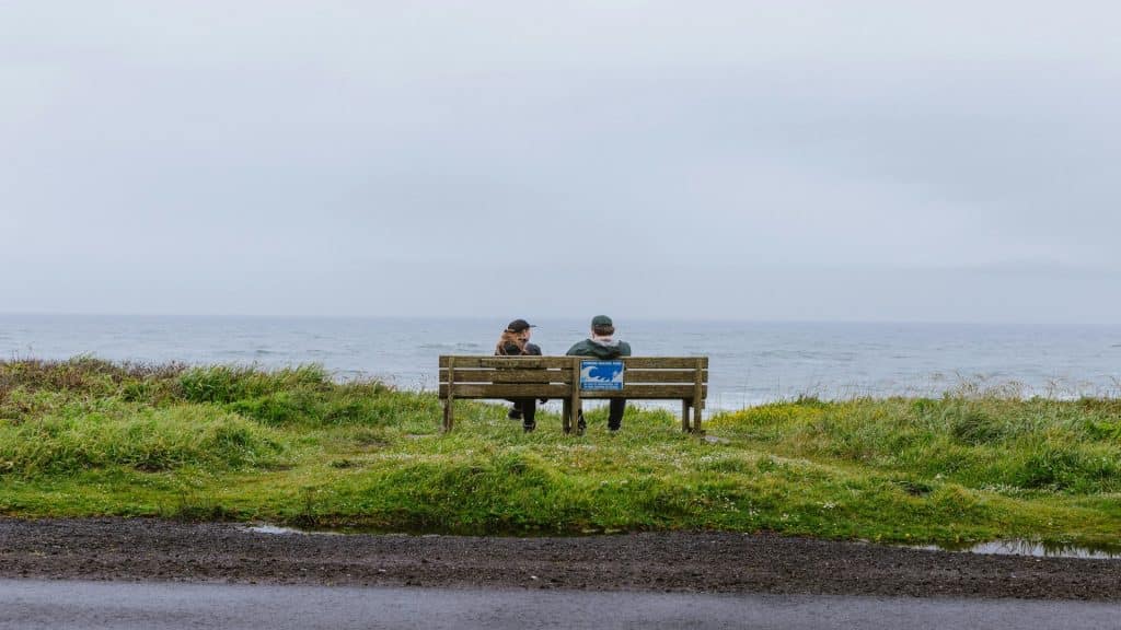 couple sitting apart quietly