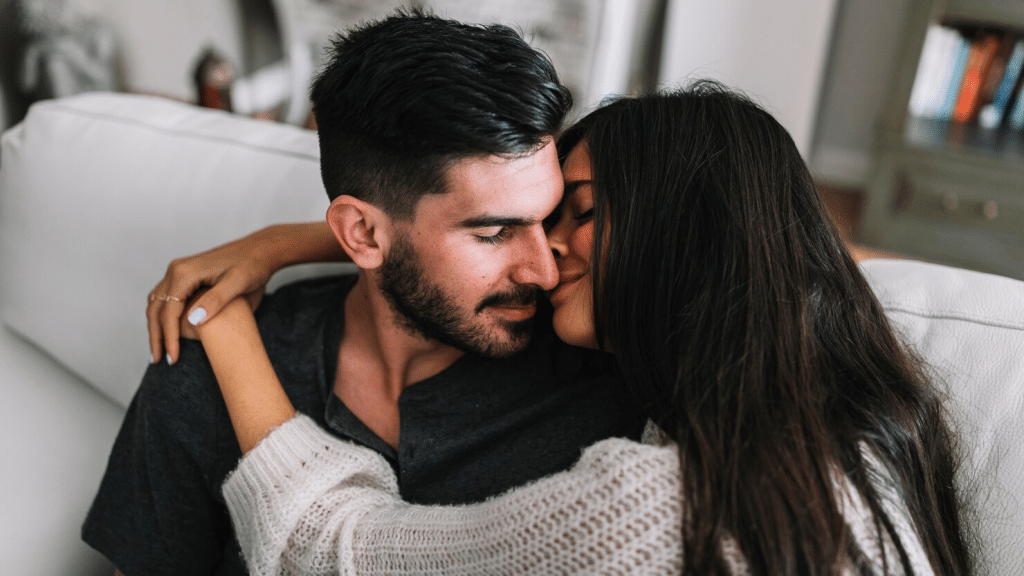 A man and woman close to each other