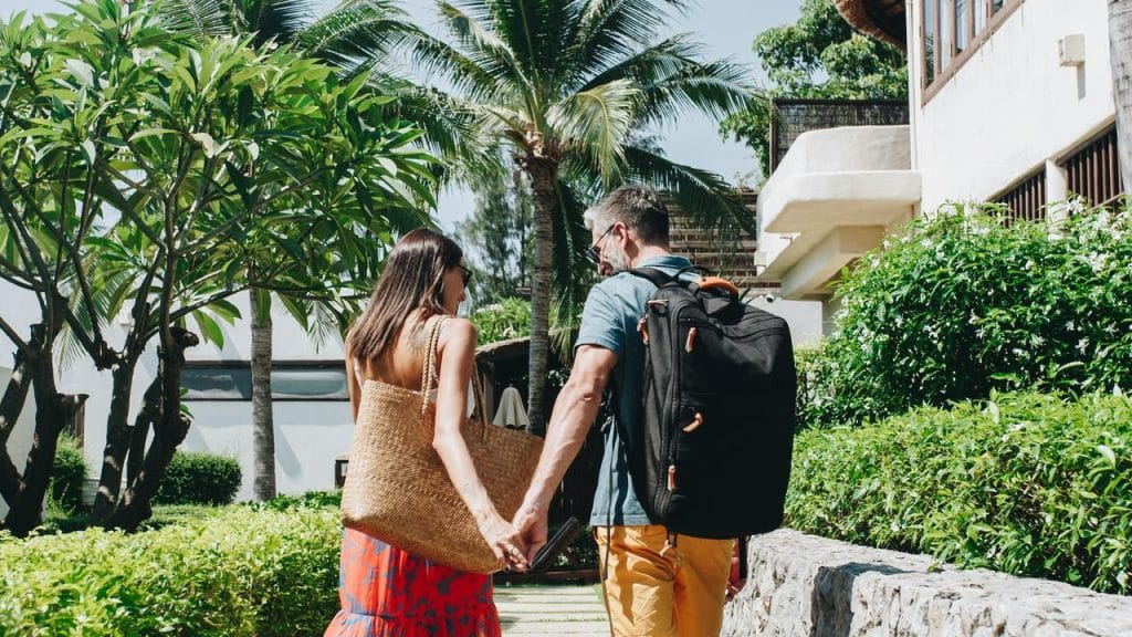 A couple holding hands