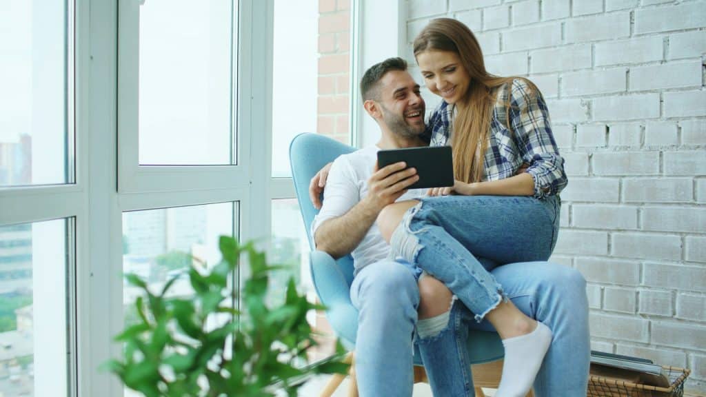 couple having thoughtful discussion together