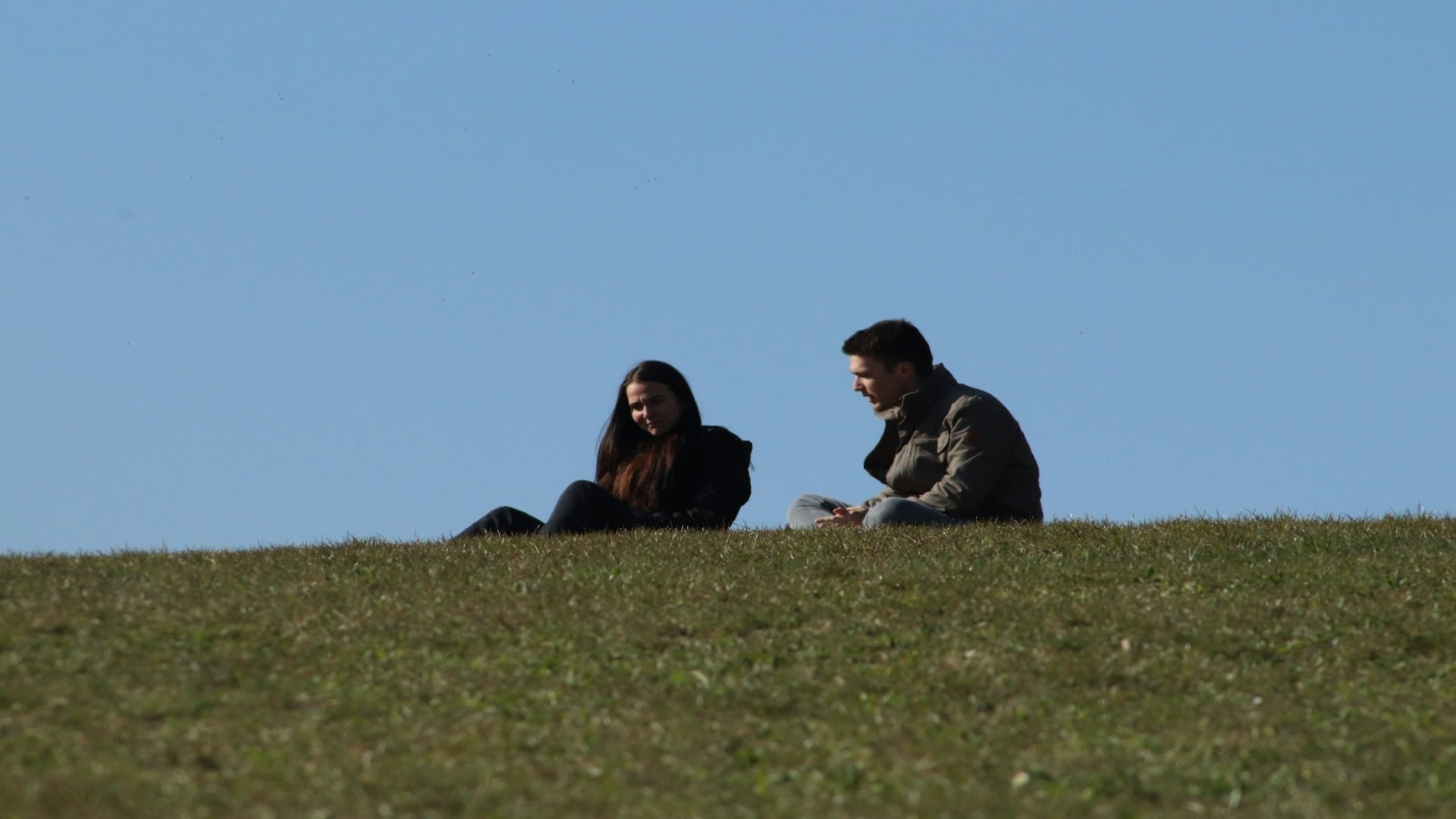 couple talking calmly together