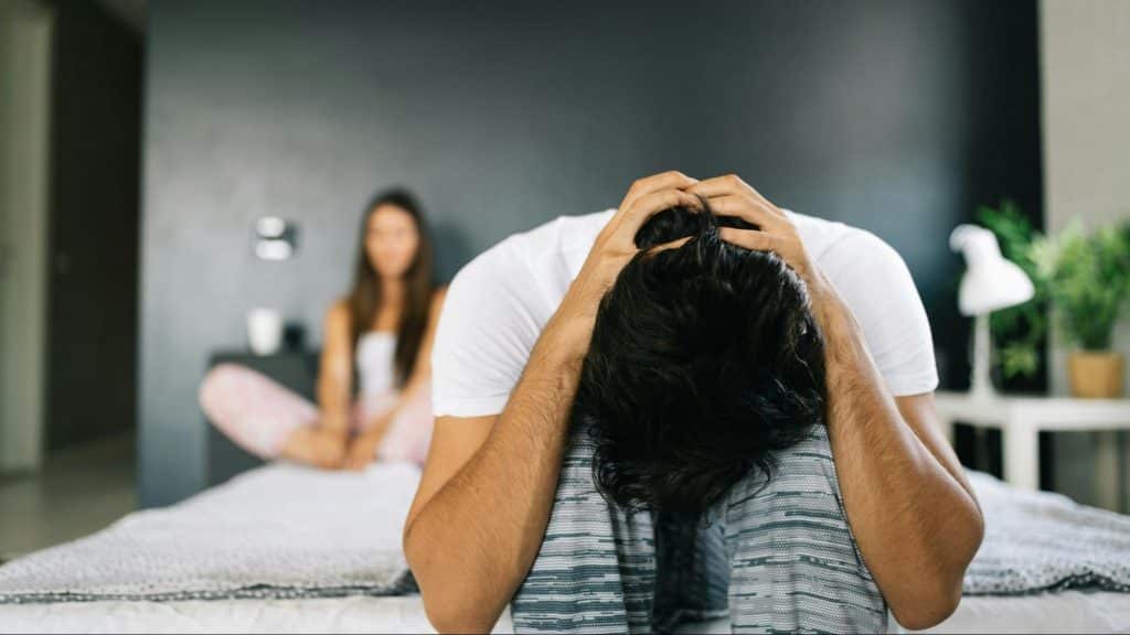 A man and woman not talking to each other