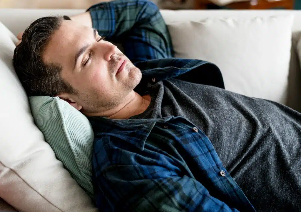 tired man indoors