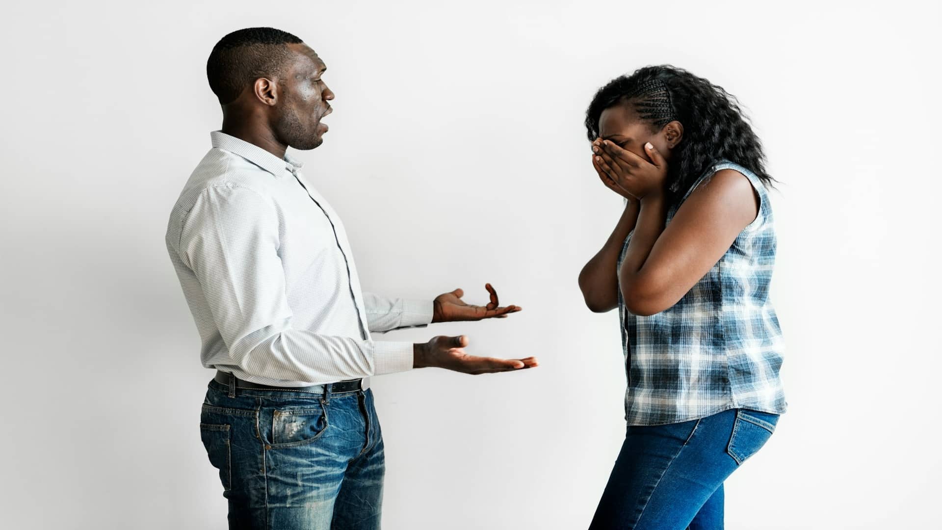 couple having calm disagreement