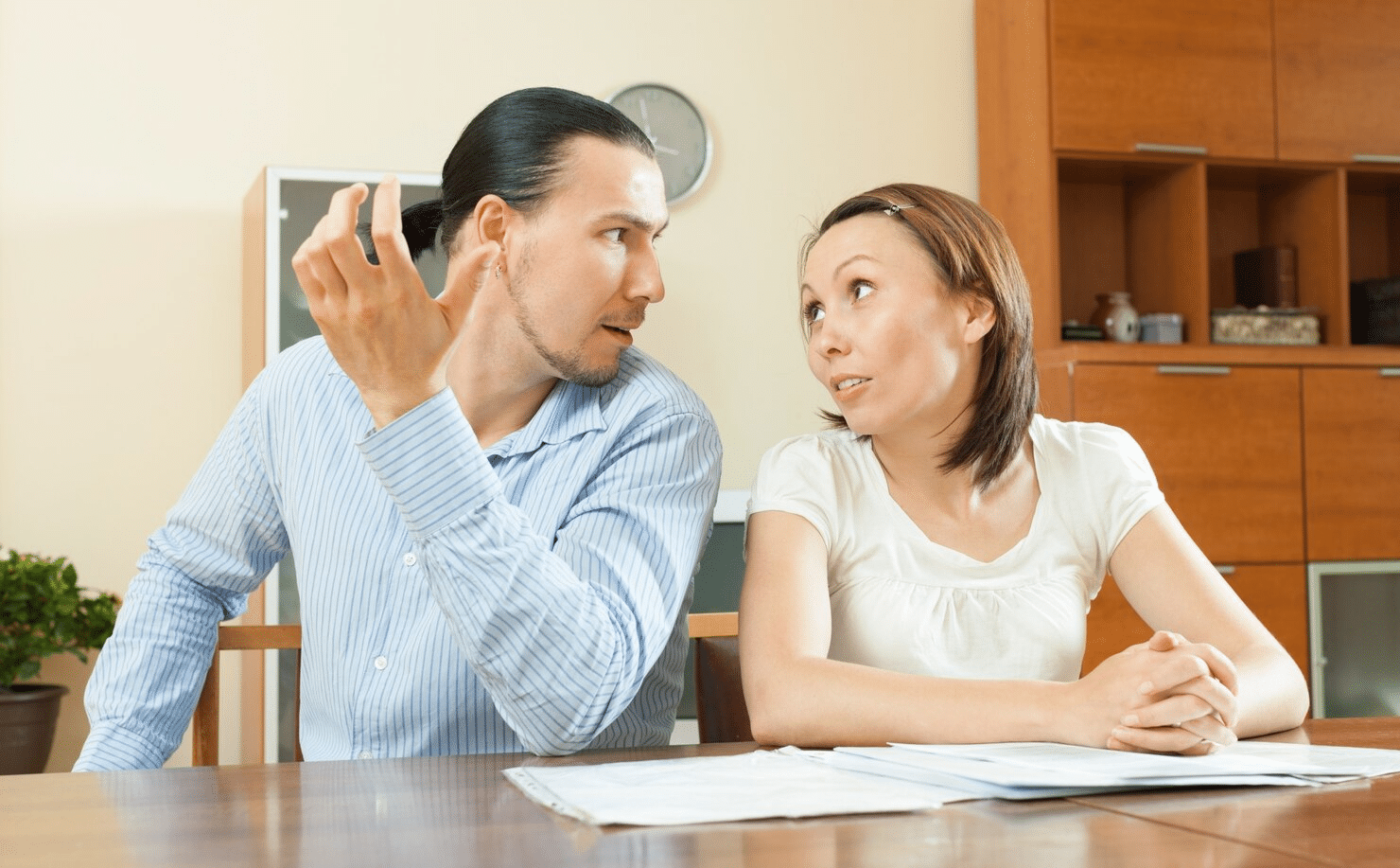A man and woman having a conversation