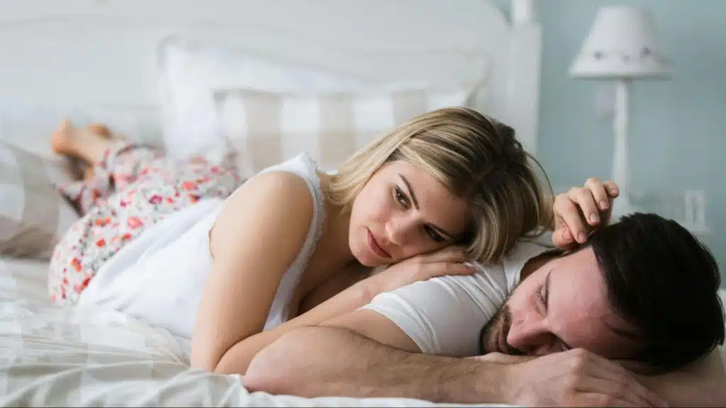A couple on the bed