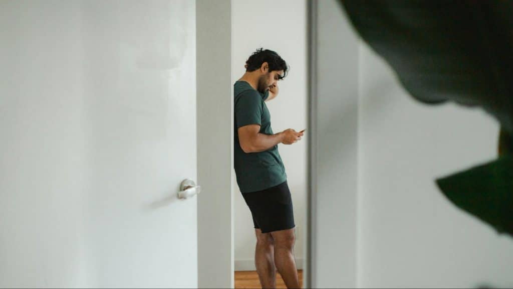 A man anxious with the reply