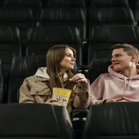 A couple on a movie date