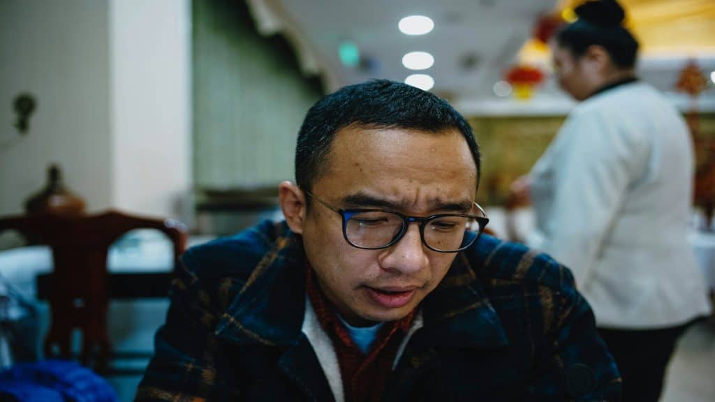 man looking concerned
