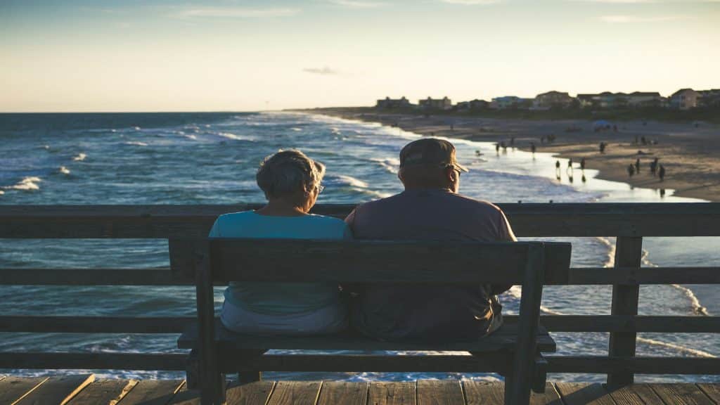 couple watching sunset together