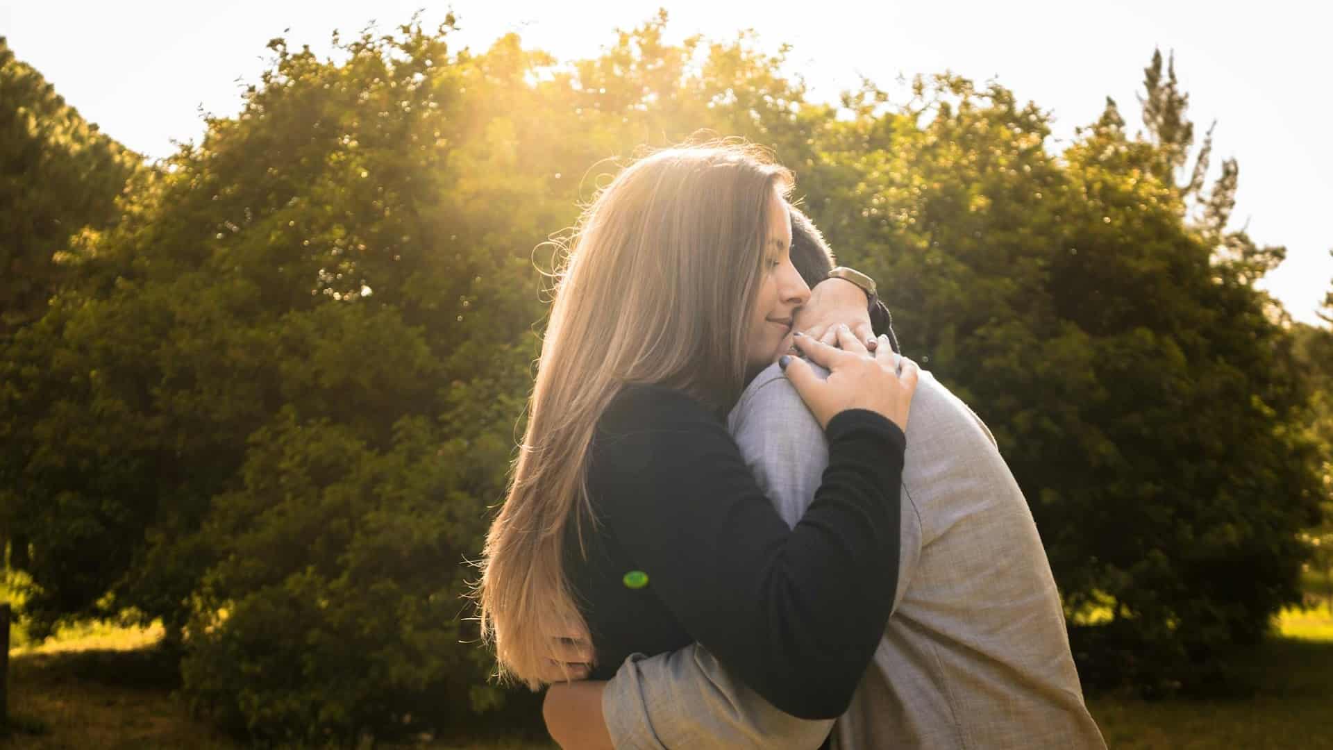 A couple hugging each other