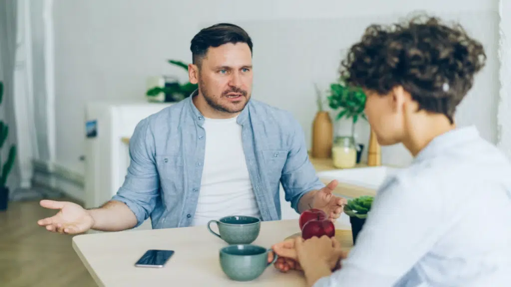 A man berating his wife 