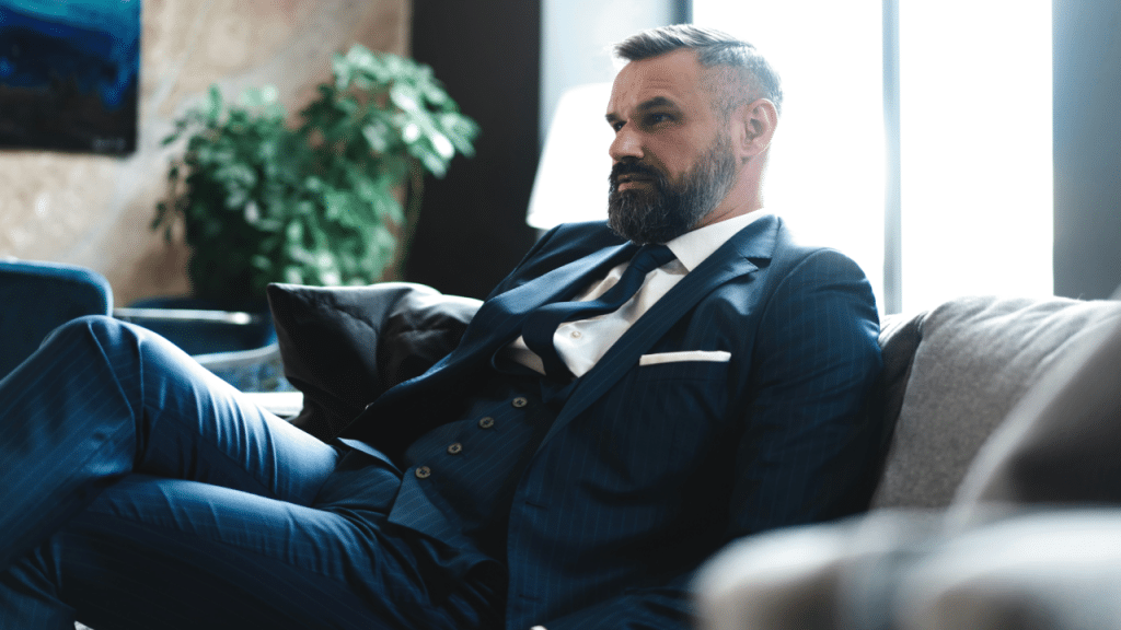A businessman sitting in his office 