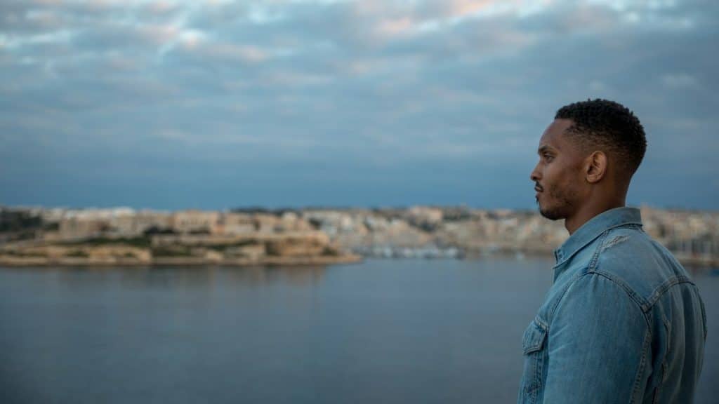 man reflecting calmly