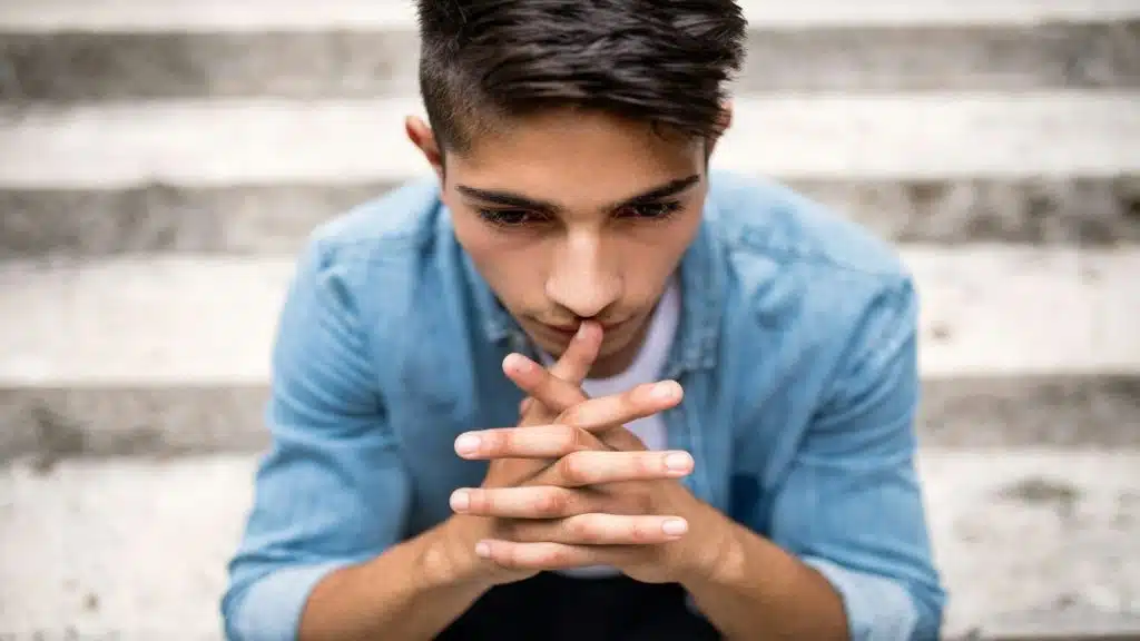 man thinking about the right moment