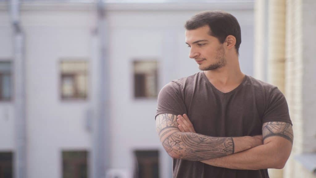 man feeling calm and confident