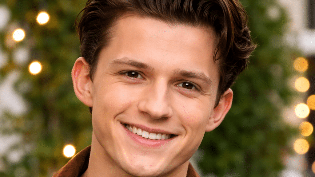 A smiling Tom Holland.