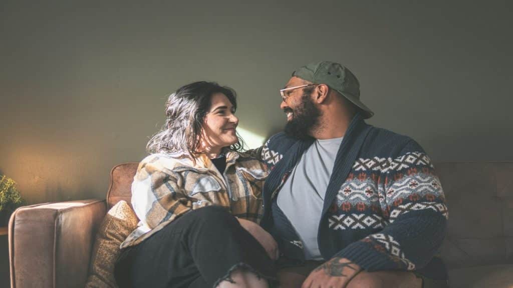 couple sitting comfortably together