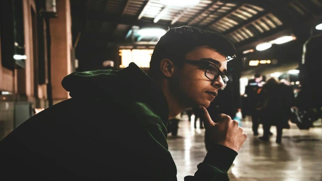 person moving forward thoughtfully