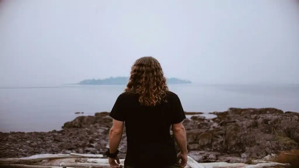 person feeling calm and grounded