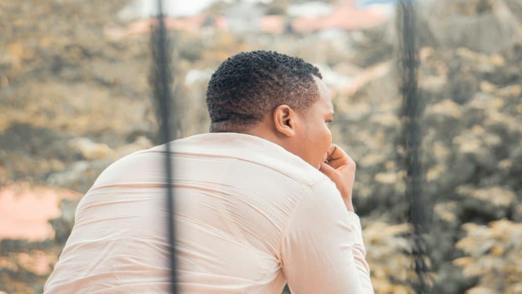 man thinking beyond emotions
