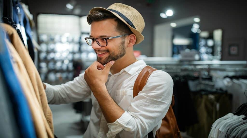 man choosing carefully