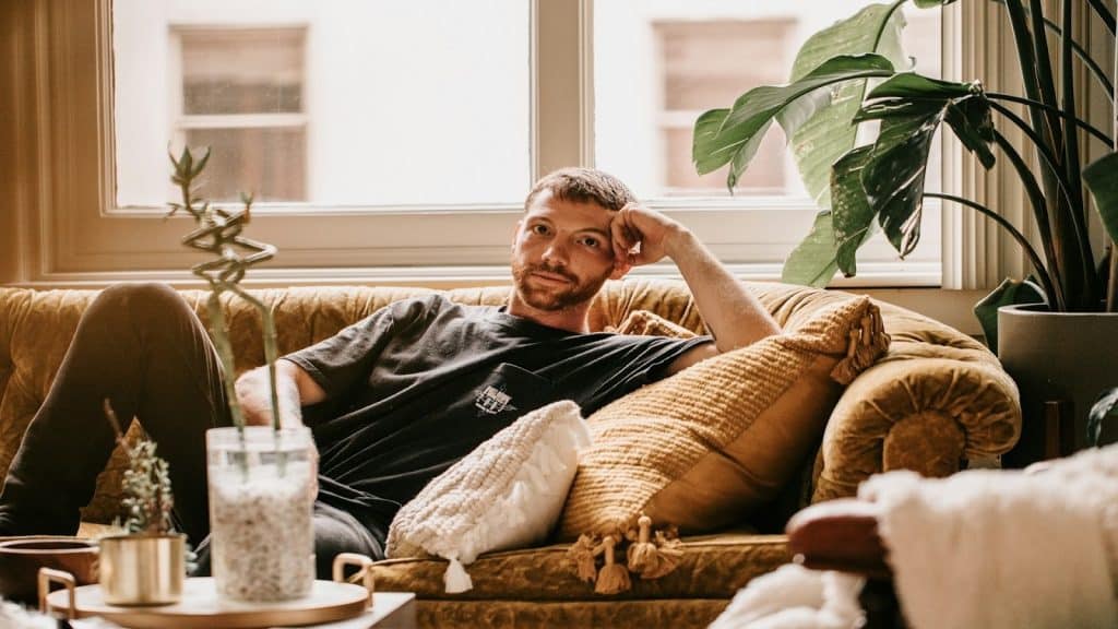 man comfortable in environment