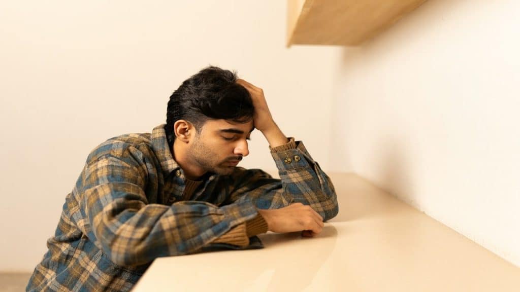 man reflecting on emotions