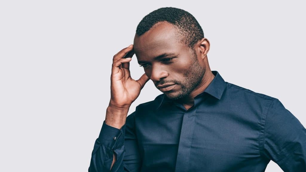 man thinking calmly