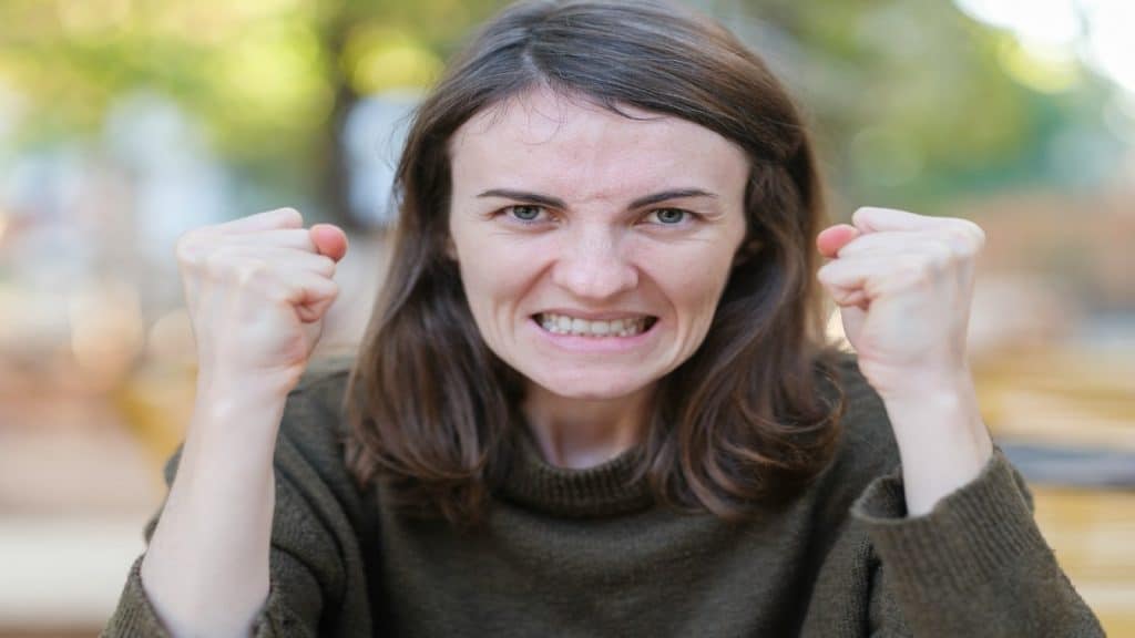 person feeling triggered