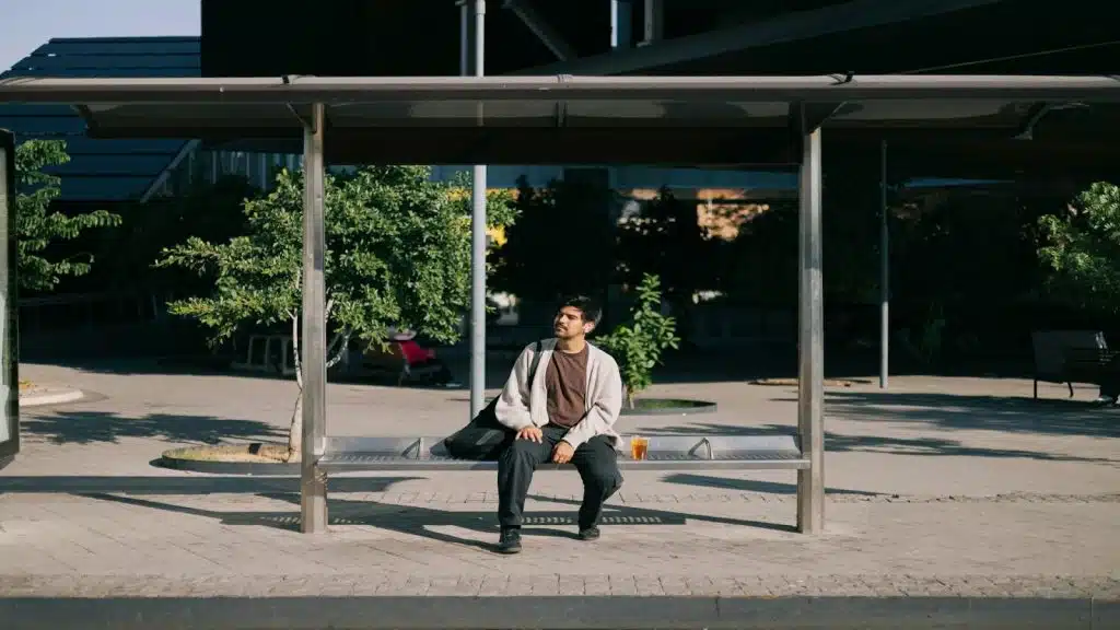 person patiently waiting