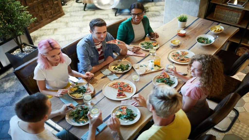 Friends having lunch together