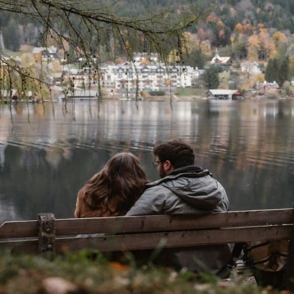 couple sitting comfortably together in a calm setting
