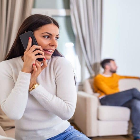 A woman gossiping about her husband’s family