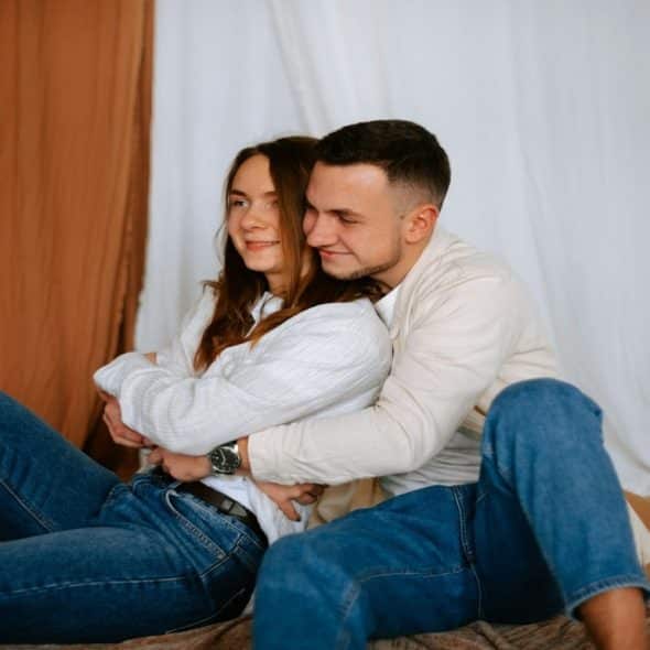 couple sitting together calmly after initial excitement fades