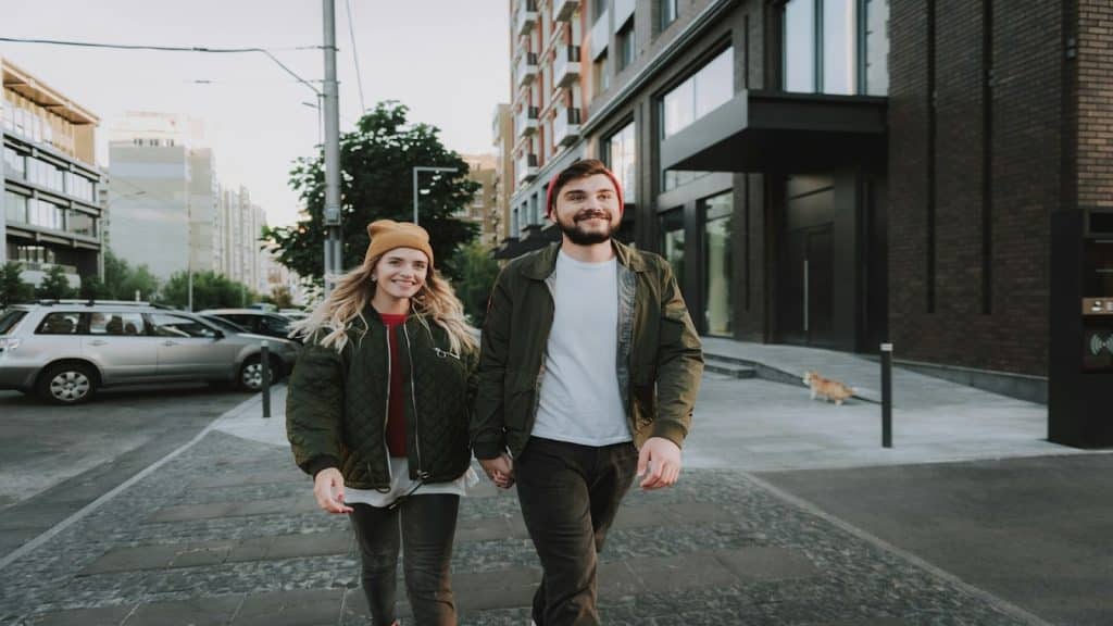 couple walking forward together