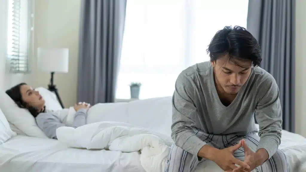 A man thinking about woman's behavior 