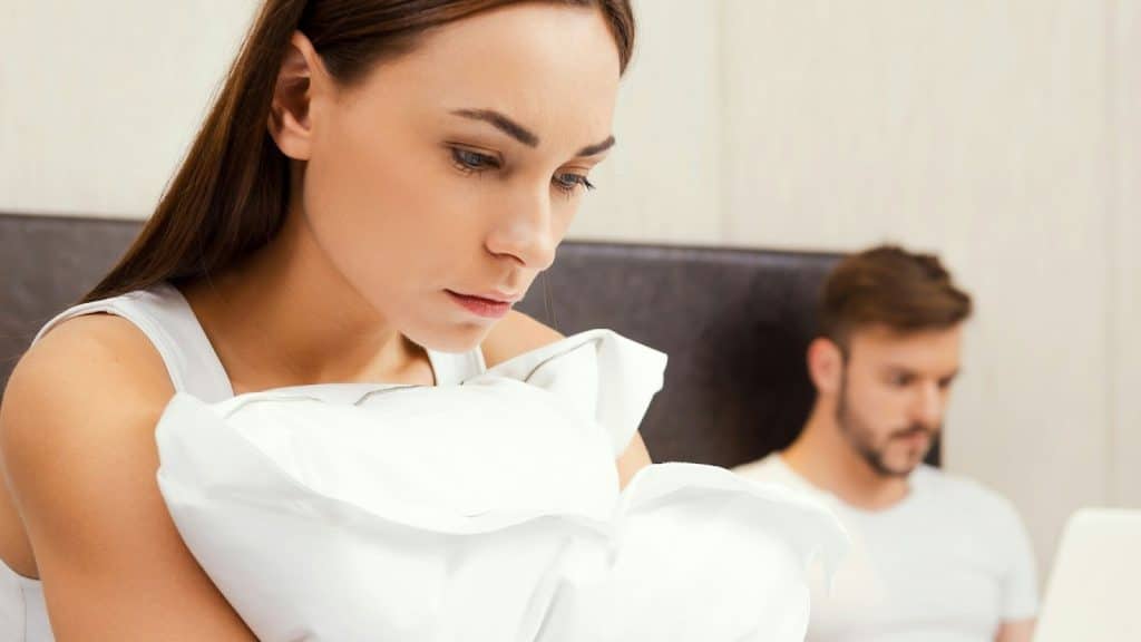A man ignoring a woman