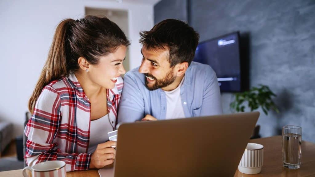 A  man and woman talking