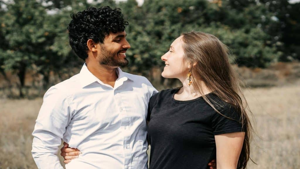 couple smiling and enjoying each otherβs presence