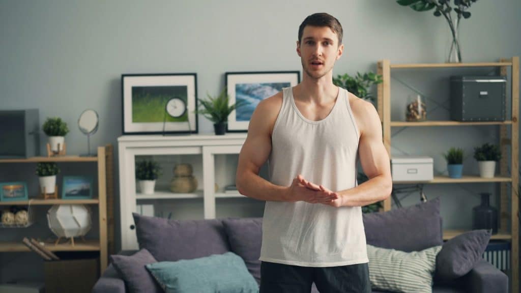 man showing steady effort