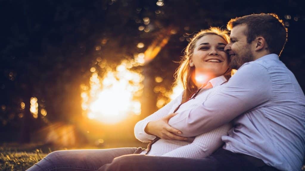 couple sitting comfortably together