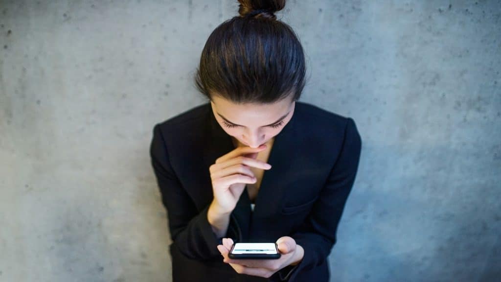 person thinking deeply about messages